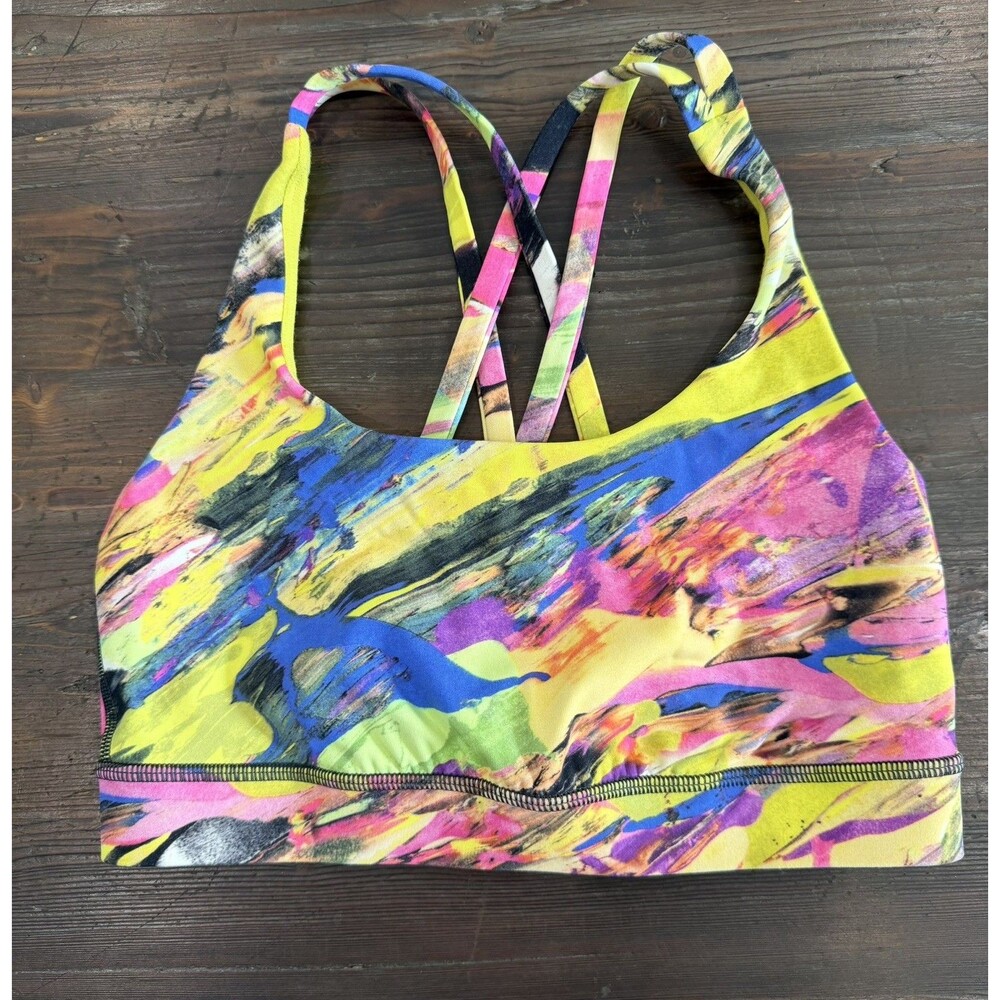 Lululemon Energy Fitness Sports Bra Catalyst Multi Size 4 Preowned Yoga